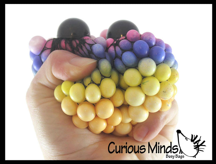 1 Rainbow Mesh Doh Filled Squeeze Balls - Doh - Ultra Squish