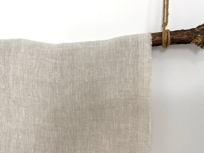 100% Linen Fabric – Medium to Heavyweight, Soft Finish Natural(light) 8236