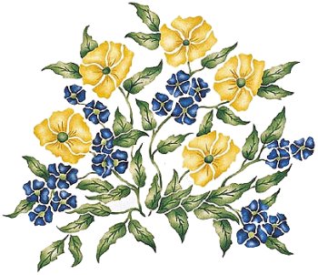 #919 Flowering Plant Stencil