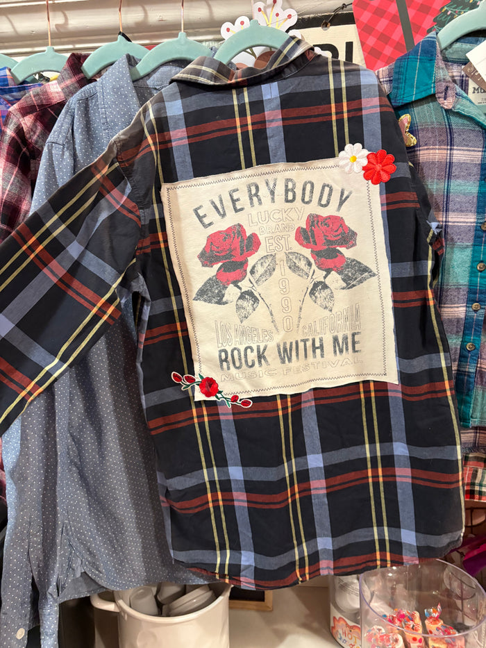 Vintage Rockin' Rose Flannel