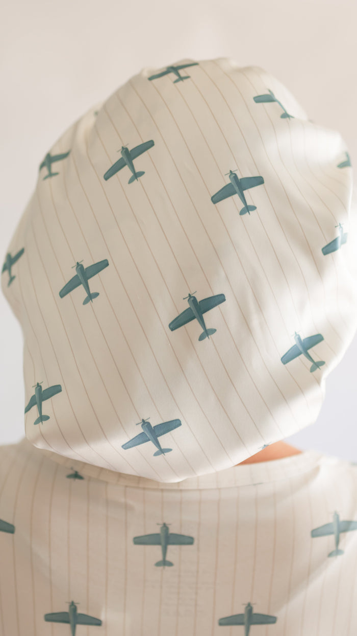 Adult Satin Bonnet in Blue Planes