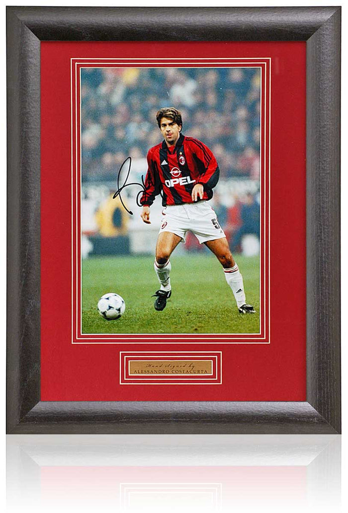 Alessandro Costacurta AC Milan Legend Hand Signed Photograph 19x15in Framed