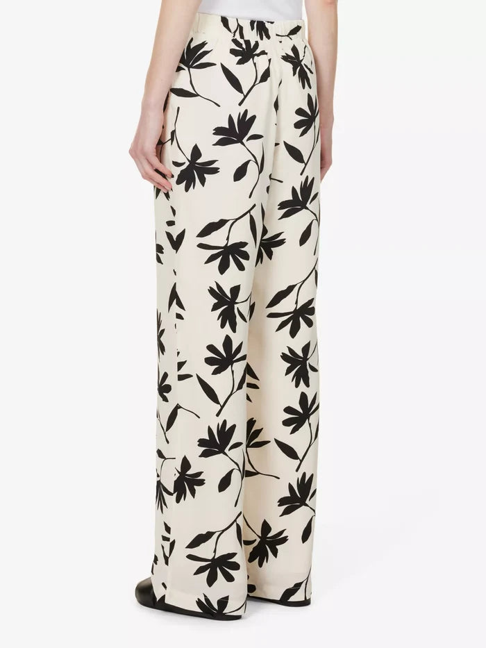 ANINE BING Owen Floral Print Wide Leg Mid Rise Woven Trousers - House Of Huntington