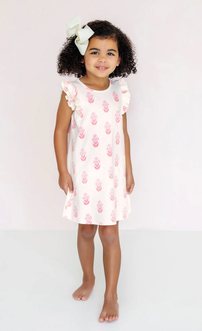 Beaufort Bonnet Ruehling Ruffle Dress-Happy Harbour Island Handblock Floral