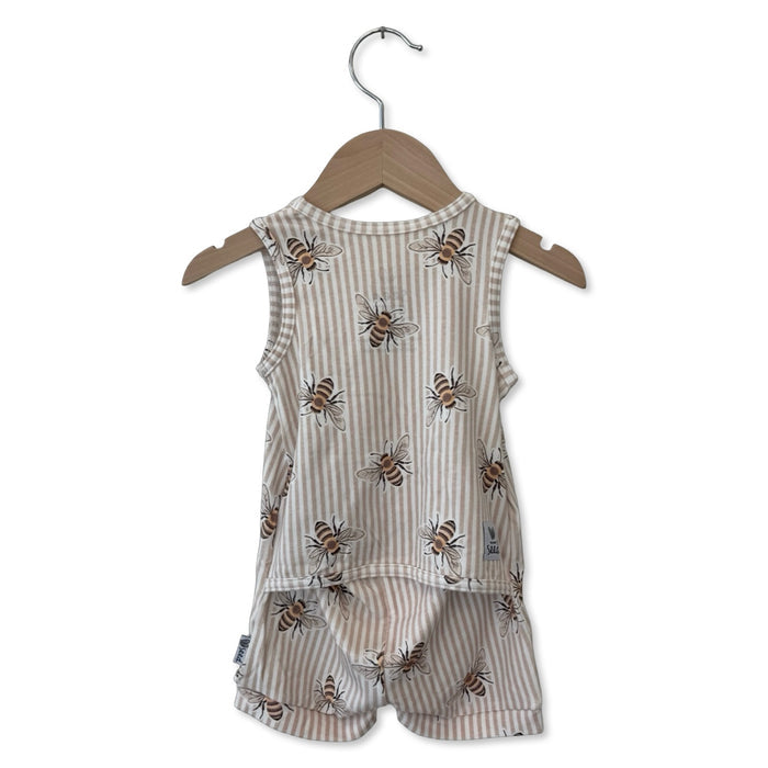 Bee Sweet Sleeveless Shorty Romper Luxe Edition | Cotton Bamboo Blend