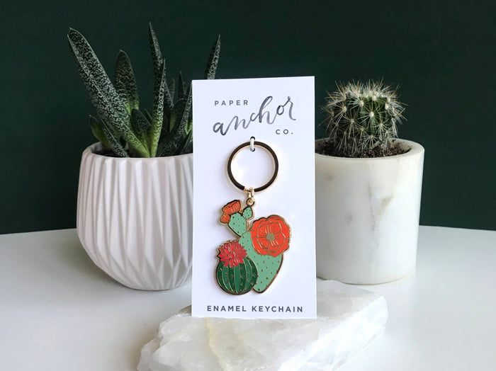 Blooming Cacti Plant Keychain | Mother's Day Gift