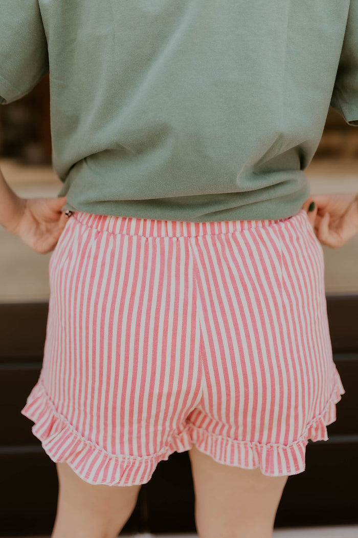 Boardwalk Striped Shorts- Pink