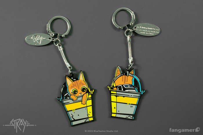 Cat-in-a-Bucket Keychain
