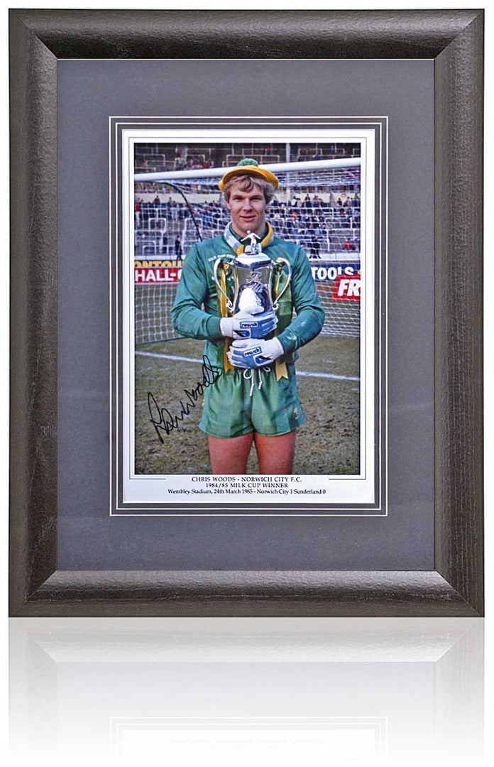 Chris Woods Norwich City Hand Signed Photograph 15x19" Framed