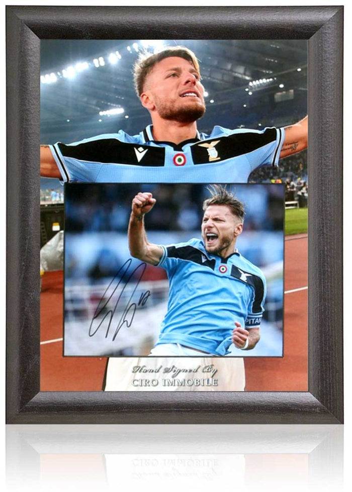 Ciro Immobile Lazio Legend Hand Signed Photograph 19x15in Framed