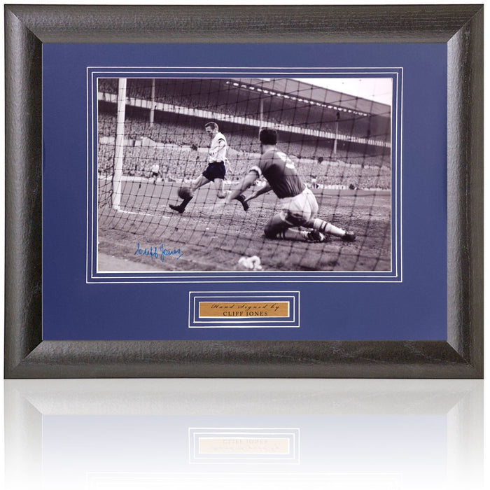 Cliff Jones Hand Signed Tottenham Hotspur Photograph 15x19" Framed