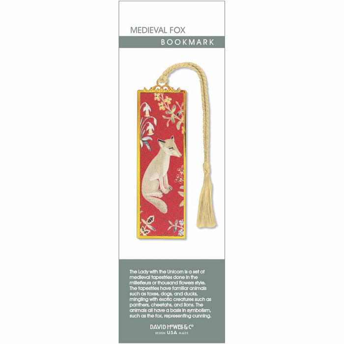 David Howell and Company - Medieval Fox Metal Bookmark, MADE in USA