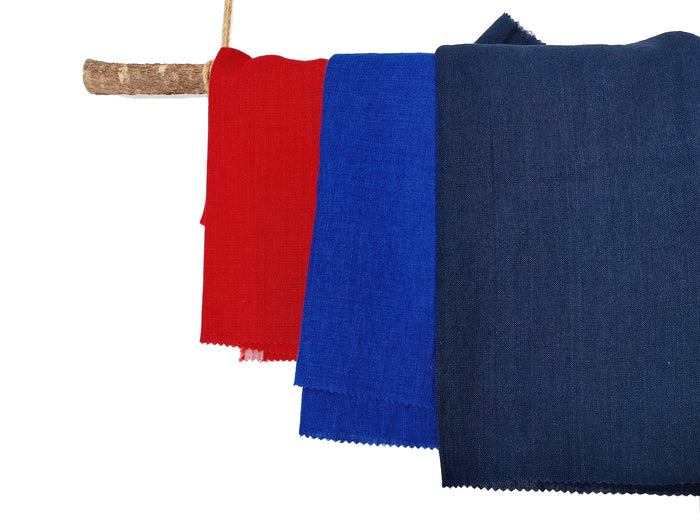 Delave Vintage Dyed 100% Linen Fabric – Medium to Heavyweight, Soft Finish Blue(melange) 7054
