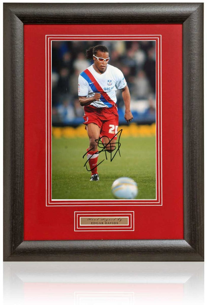 Edgar Davids Crystal Palace Hero Hand Signed Photograph 15x19" Framed