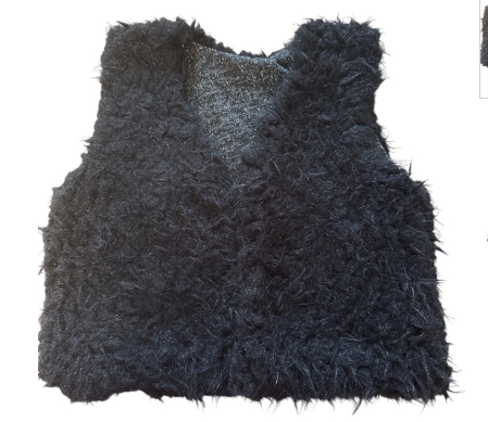 Faux Fur Vest Black