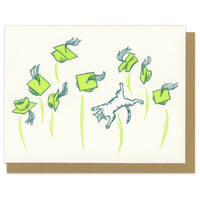 Frog & Toad Press - Graduation Caps/Cat Greeting Card