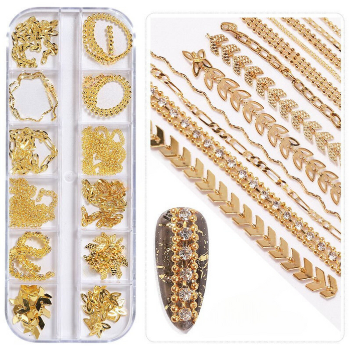 Gemini 12 pk Metal Nail Art 4 | Chunky Chains