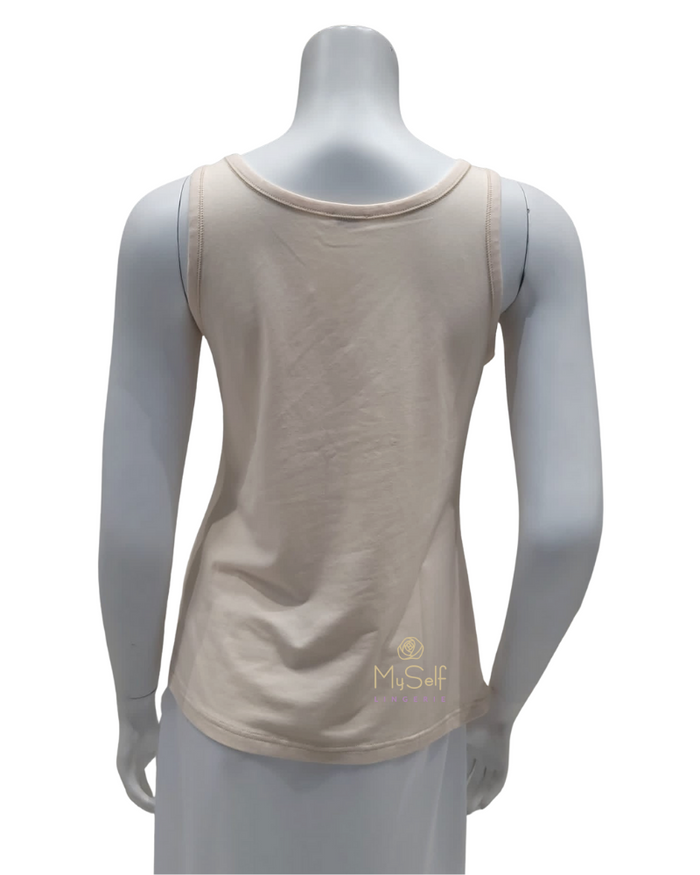 Gemsli 2100 Beige V Neck Organic Cotton Undershirt myselflingerie.com