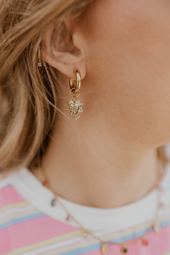 Gold Heart Hoop Earrings