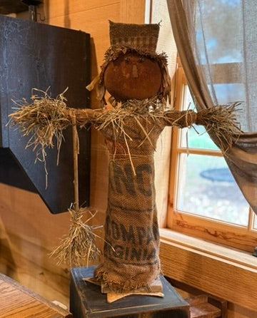 Hadmade Grungy Scarecrow and Broom