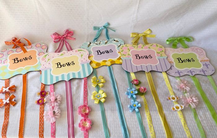Handmade Bow Holder with Bows
