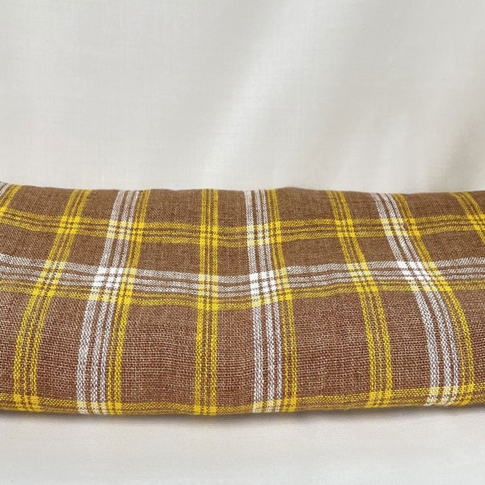 Heavy Weight Tartan Check Plaid Fabric (6749) - The Linen Lab - Beige