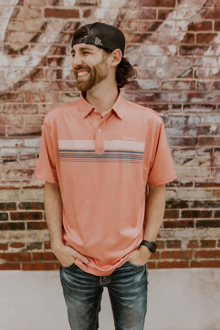 Honey Hole Performance Polo- Salmon