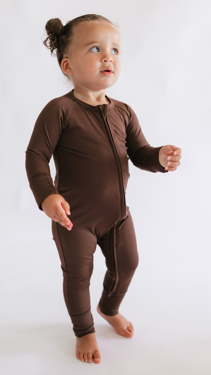 Infant Romper in Chocolate Brown
