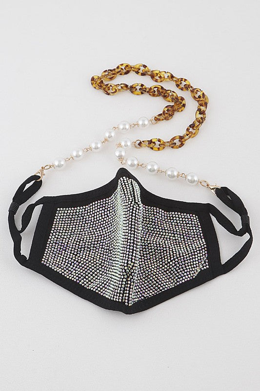 Leopard & Pearl Mask Chain