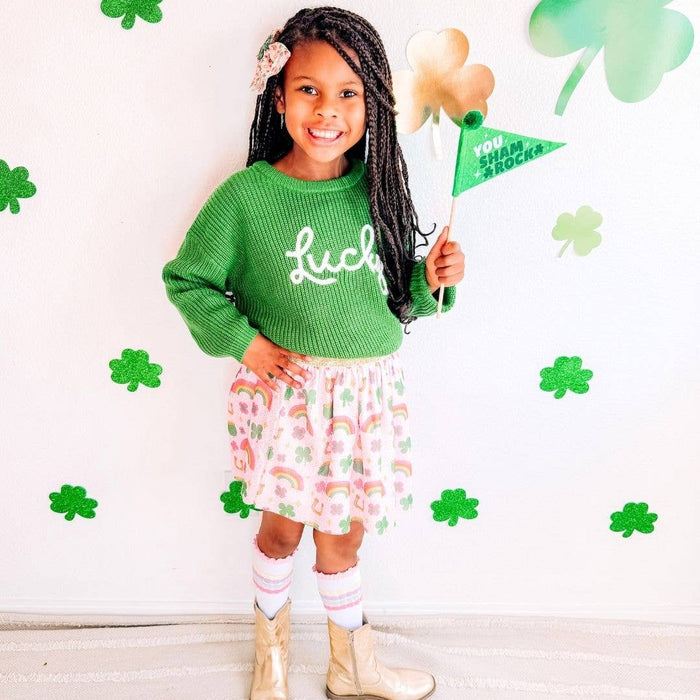 Lucky St. Patrick's Day Knit Sweater - Sweaters
