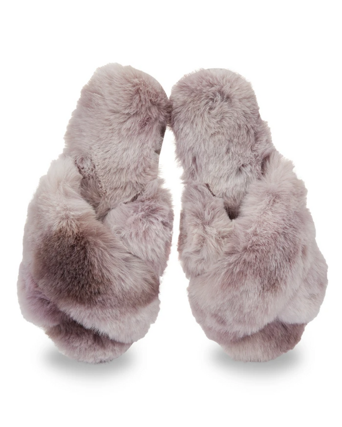 Me Moi MZP07137 Lavender Cross Josephine Plush Slippers myselflingerie.com