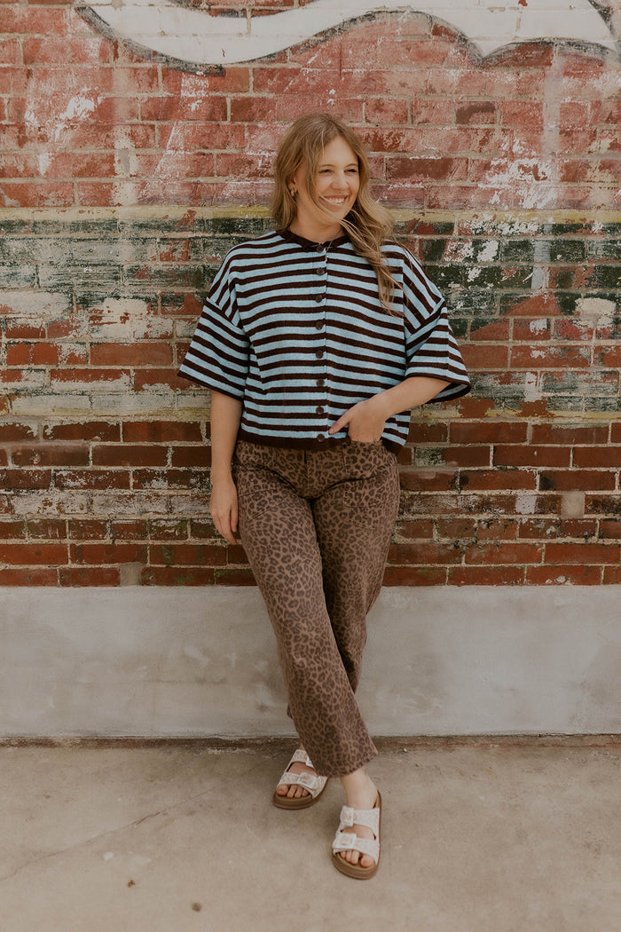 Mocha Tide Striped Knit Top