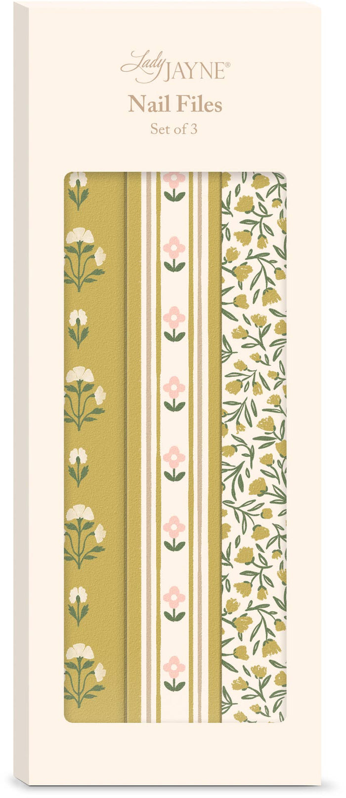 Mustard Cream Stripe Nail File Set