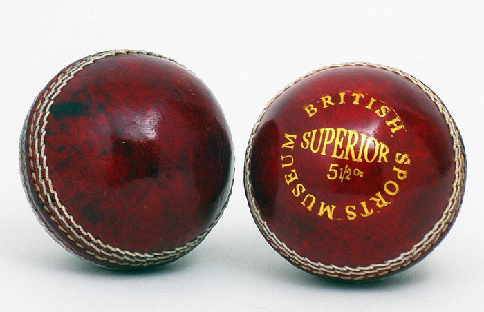 New Red 5 1/2oz Leather Cricket Ball British Sports Museum Branded