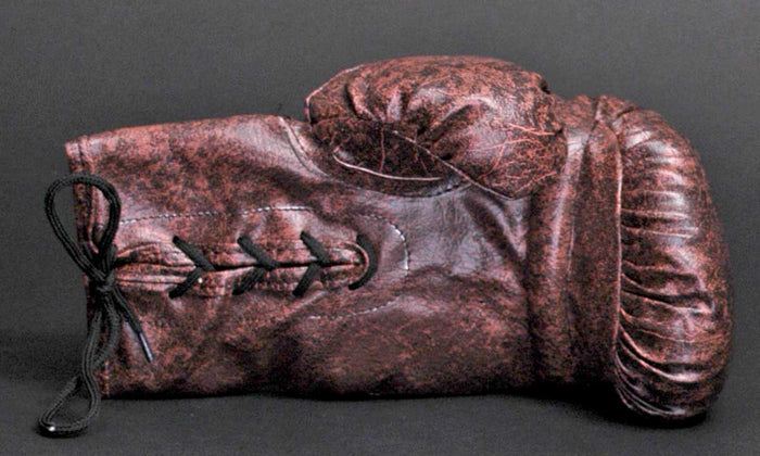 New Vintage 1930s Boxing Gloves 10oz Brown PU Leather Look Retro Unbranded