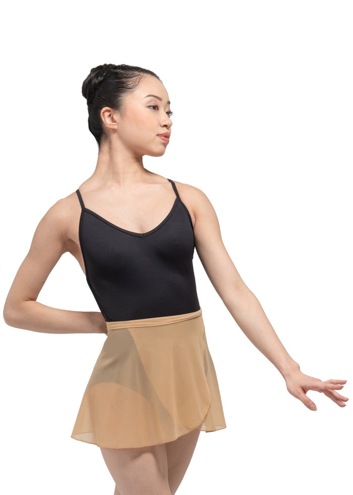 Ballet Rosa mesh wrap skirt in beige