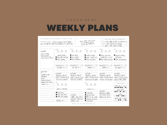 Organize My Weekly Plans Notepad