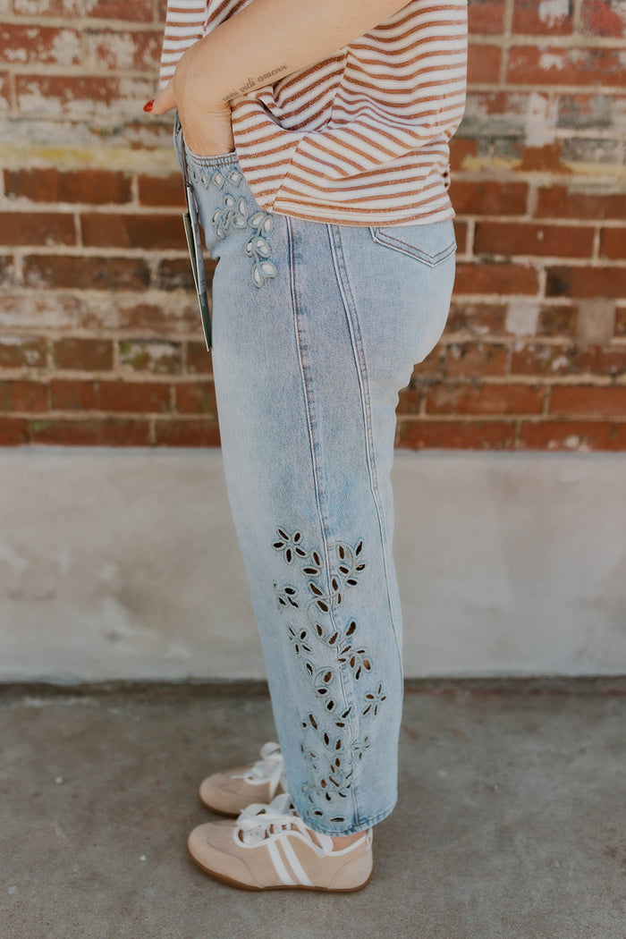 Petal Lane Eyelet Jeans