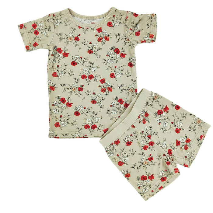 Poppy Field Bamboo Shorts Set