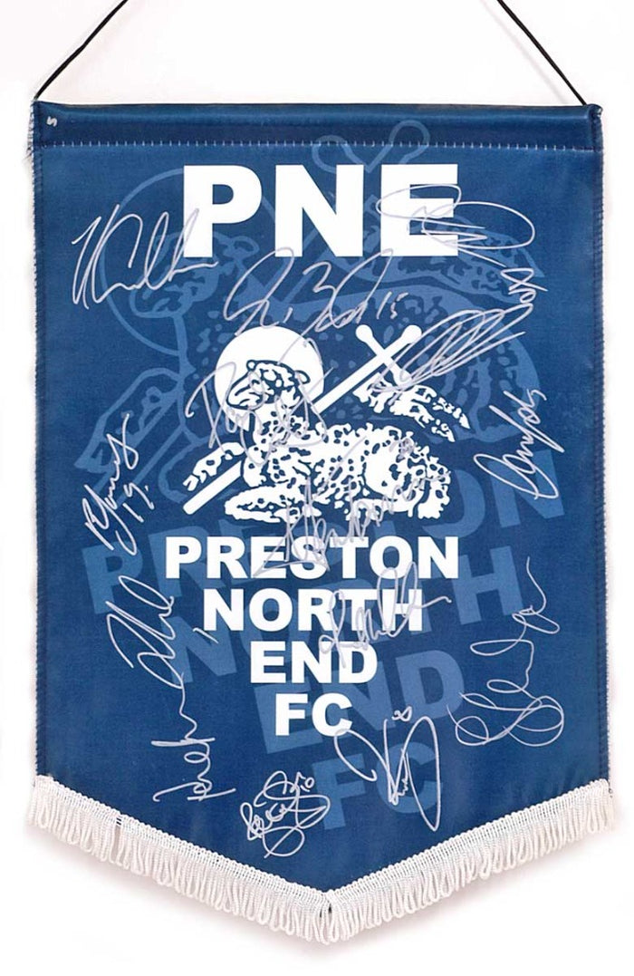 Preston North End Hand Signed 2010/11 Squad Large Pennant