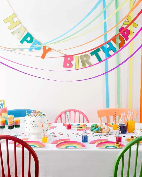 Rainbow Bright Happy Birthday Garland