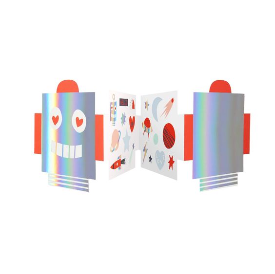 Robot Concertina Valentine Cards with Stickers