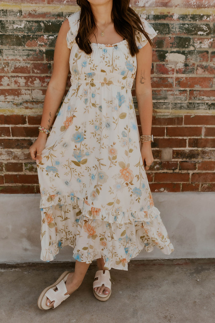 Samara Floral Scoop Neck Midi Dress