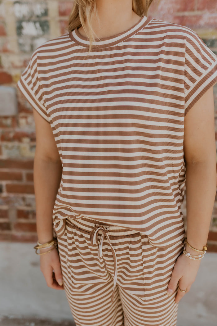 Sandbar Striped Set- Taupe