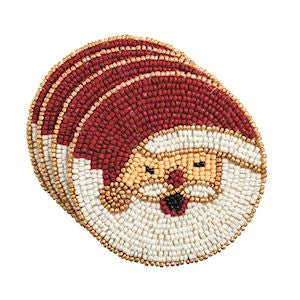Santa Beaded Coaster Set