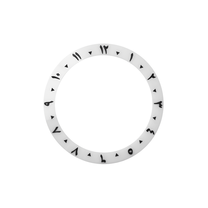 SKX007/SRPD Ceramic Bezel Insert: Arabic style White