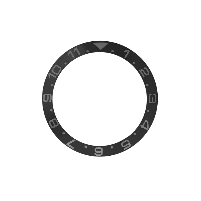 SKX Ceramic Bezel Insert: Dual Time style Black/Black (Stealth) for SKX007 SKX009