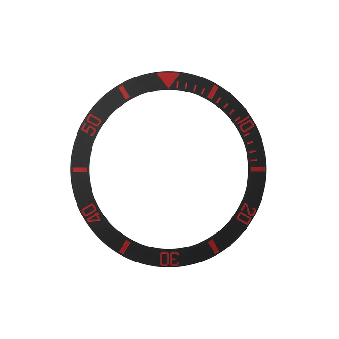 SKX007/SRPD Ceramic Bezel Insert: Sub style Sandblasted Black/Red
