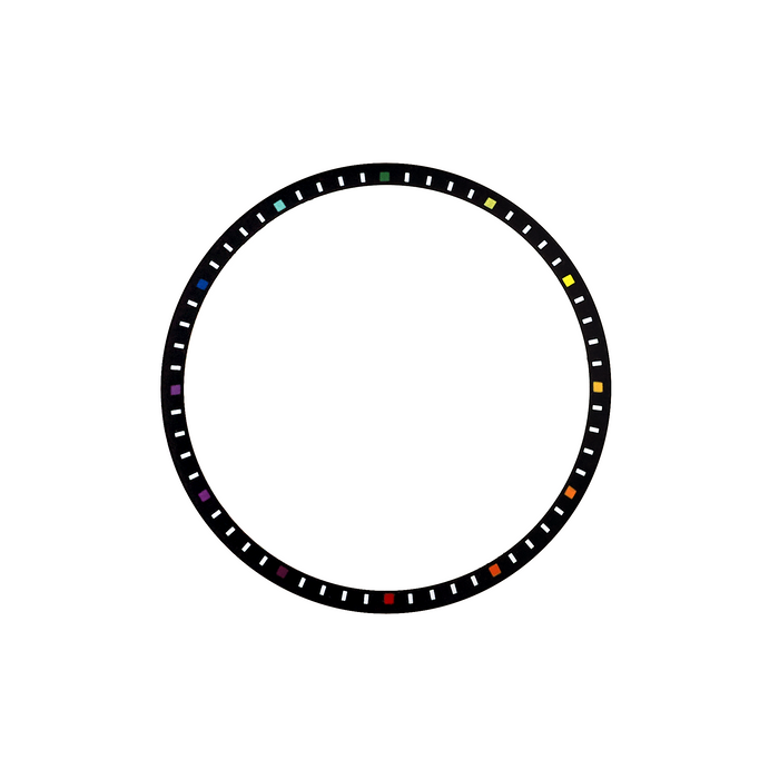 SKX007/SRPD Chapter Ring: Matte Black Finish with Rainbow Markers