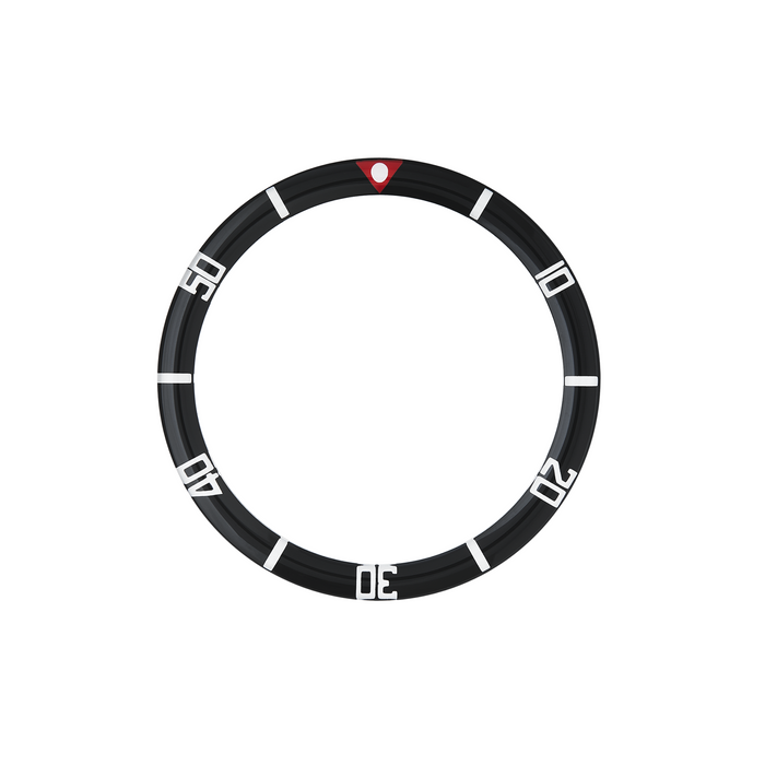 SKX007/SRPD Glass Bezel Insert: Vintage Sub Style Black/White